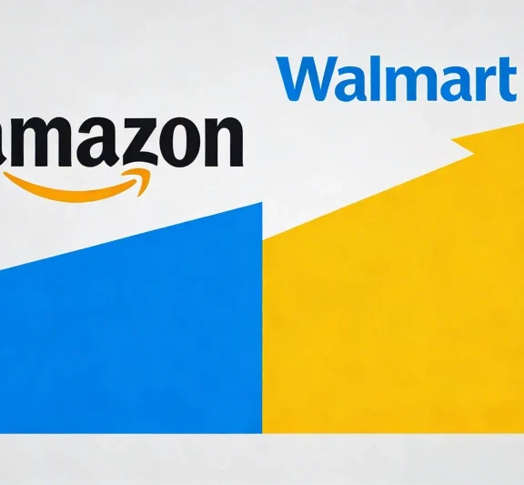 美国电商市场双雄争霸：亚马逊坐拥半壁江山，沃尔玛线上增速领先